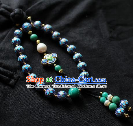 Asian Chinese Traditional Jewelry Accessories Ancient Hanfu Blueing Bracelet for Women