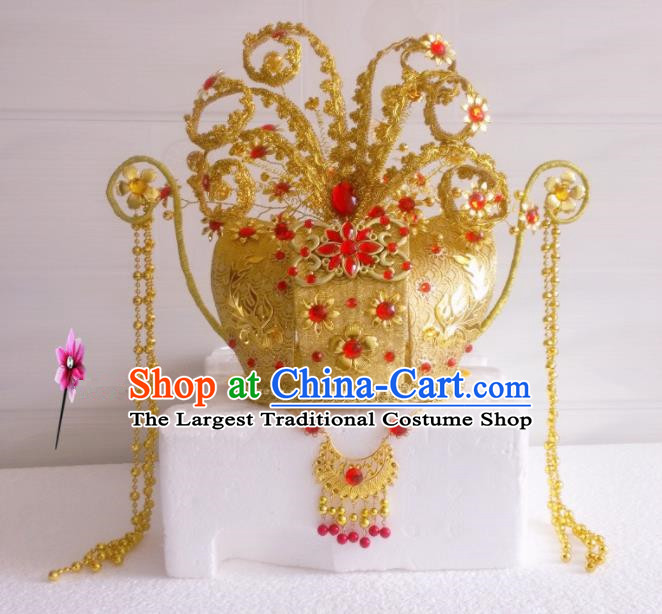 Chinese Classical Hair Accessories Traditional Ancient Queen Wedding Phoenix Coronet Hat for Women