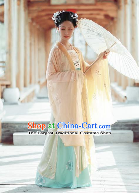 Chinese Ancient Imperial Consort Hanfu Dress Traditional Tang Dynasty Royal Embroidered Costumes for Women