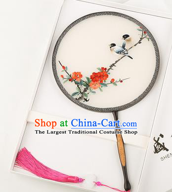 Chinese Traditional Palace Fans Embroidered Fans Ancient Hanfu Silk Round Fan for Women