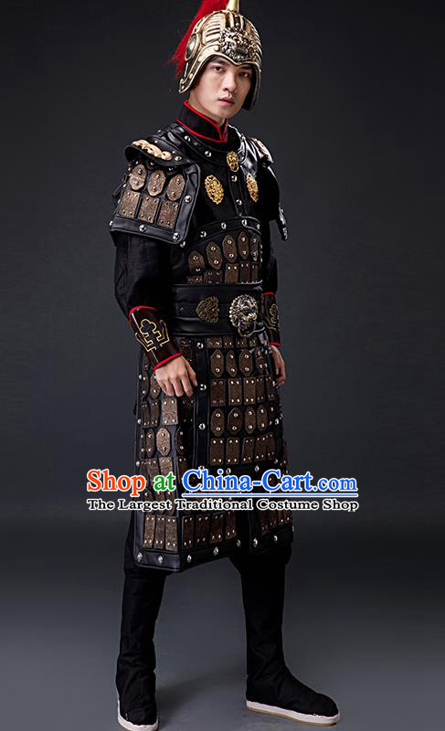 Chinese Ancient Drama Tang Dynasty General Helmet and Body Armour for Men