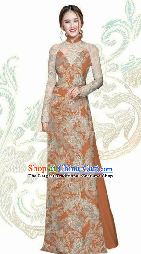 Vietnam Traditional Bride Costume Vietnamese Ao Dai Qipao Dress Cheongsam for Women