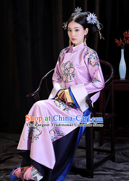 Chinese Ancient Qing Dynasty Drama Manchu Imperial Consort Princess Consort Costumes for Women