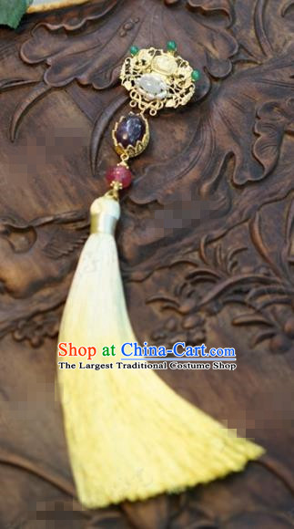 Chinese Traditional Wedding Hanfu Tassel Brooch Ancient Bride Palace Jewelry Accessories for Women