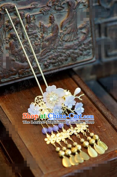 Chinese Ancient Bride Hair Accessories Wedding Tassel Flowers Hairpins for Women