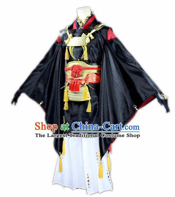 Chinese Traditional Cosplay Nobility Childe Knight Black Costumes Ancient Swordsman Clothing for Men