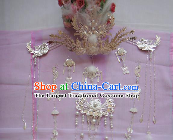 Chinese Traditional Classical Hair Accessories Ancient Princess Phoenix Coronet Hairpins for Women