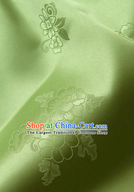 Traditional Asian Cloth Drapery Brocade Korean Hanbok Palace Green Satin Silk Fabric