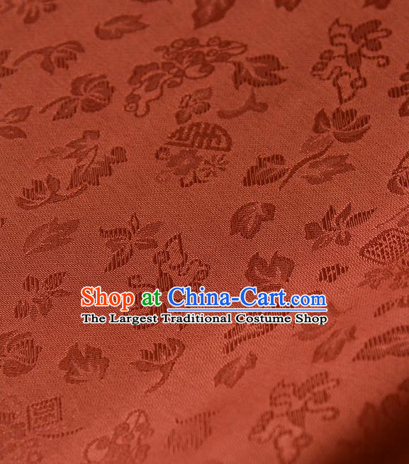 Traditional Asian Classical Cloth Drapery Red Brocade Korean Hanbok Palace Satin Silk Fabric