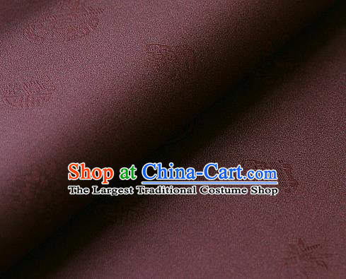 Traditional Asian Classical Pattern Cloth Drapery Purplish Red Brocade Korean Hanbok Palace Satin Silk Fabric