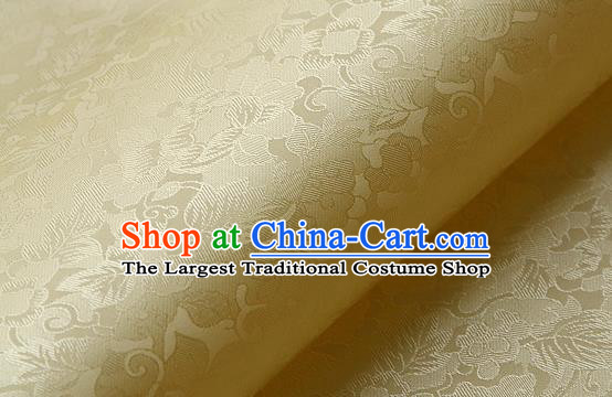 Traditional Asian Classical Pattern Golden Brocade Cloth Drapery Korean Hanbok Palace Satin Silk Fabric