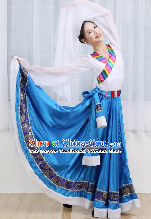 Chinese Ethnic Minority Dress Traditional Mongolian Nationality Folk Dance Costume for Women