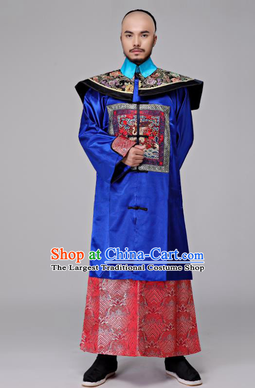 Traditional Chinese Qing Dynasty Royal Highness Costumes Ancient Drama Chancellor Clothing for Men