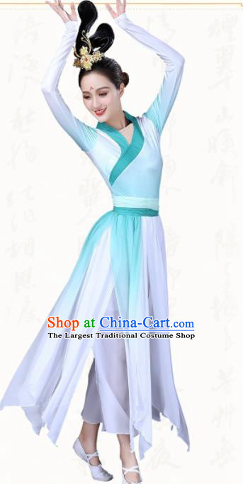 Chinese Traditional Classical Dance Green Dress China Group Dance Costumes for Women