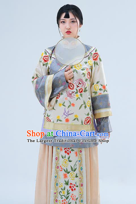 Traditional Chinese Drama Qing Dynasty Xiuhe Suit Ancient Nobility Lady Embroidered Costumes for Women