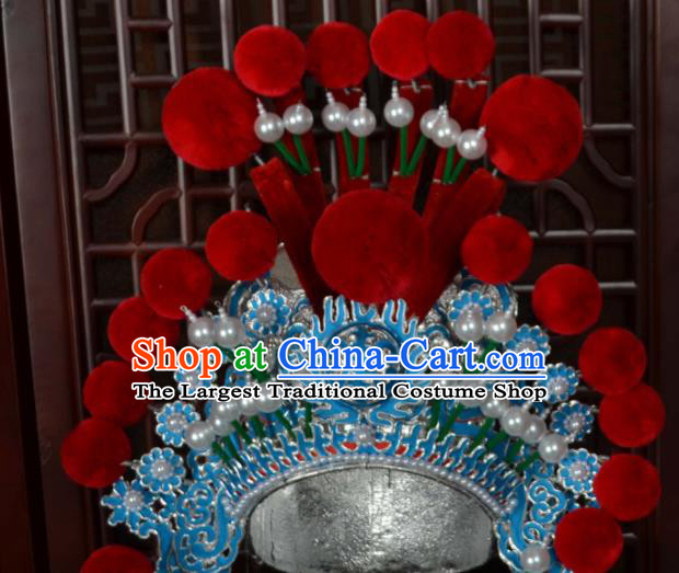 Traditional Chinese Beijing Opera Takefu Hair Accessories Ancient General Helmet Hat for Men