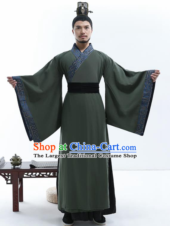 Chinese Traditional Han Dynasty Scholar Costumes Ancient Drama Swordsman Robe for Men