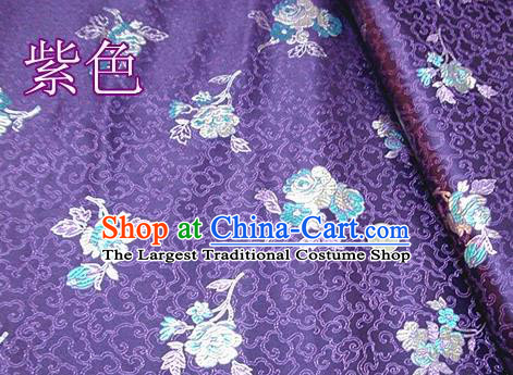 Traditional Chinese Royal Pattern Purple Brocade Tang Suit Fabric Silk Fabric Asian Material