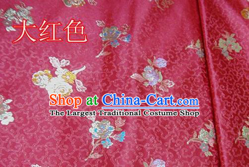 Traditional Chinese Royal Pattern Red Brocade Tang Suit Fabric Silk Fabric Asian Material