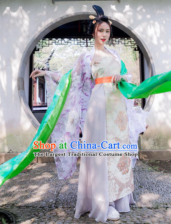 Chinese Ancient Drama Flying Apsaras Peri Hanfu Dress Traditional Tang Dynasty Princess Costumes for Women