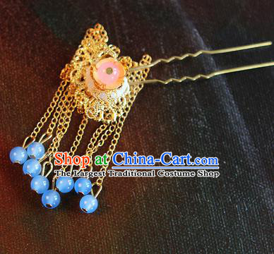 Chinese Traditional Hair Accessories Hair Clip Ancient Princess Golden Tassel Hairpins for Women