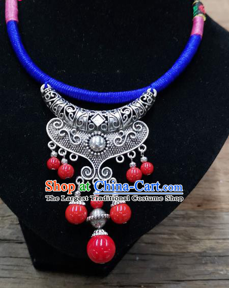 Chinese Traditional Jewelry Accessories Yunnan Minority Sliver Necklace for Women