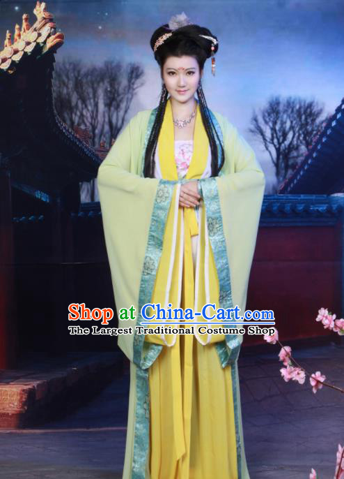 Chinese Tang Dynasty Imperial Consort Embroidered Hanfu Dress Ancient Peri Historical Costumes for Women