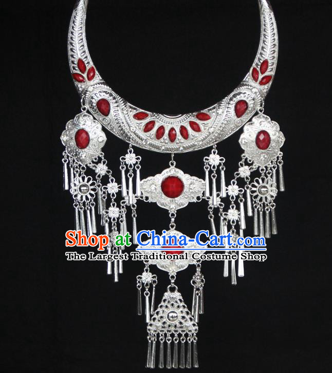 Chinese Traditional National Jewelry Accessories Ethnic Red Necklace for Women