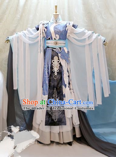 Ancient China Cosplay Han Dynasty Swordsman Costumes Royal Prince Clothing for Men