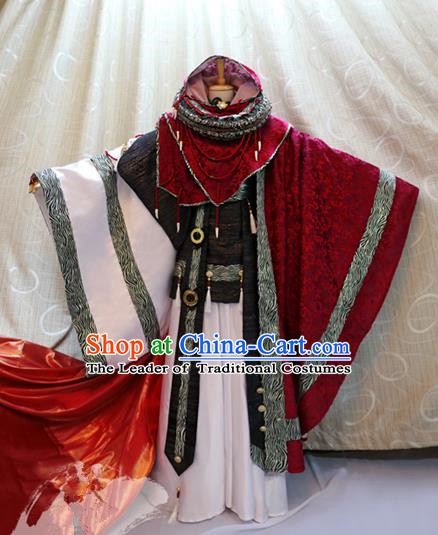 Ancient China Cosplay Tang Dynasty Swordsman Costumes Traditional Knight Clothing for Men