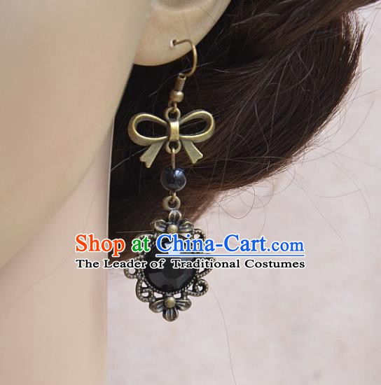 European Western Bride Vintage Accessories Eardrop Renaissance Black Gothic Earrings for Women