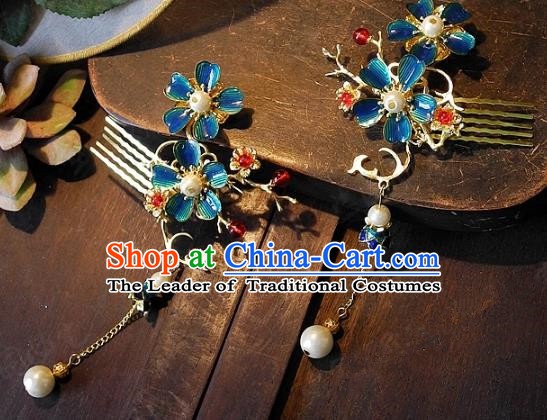 Chinese Handmade Classical Wedding Hairpins Ancient Hanfu Hair Accessories Hair Comb for Women