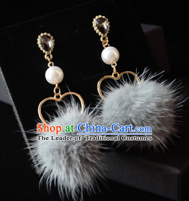 European Western Bride Vintage Accessories Eardrop Renaissance Grey Venonat Earrings for Women