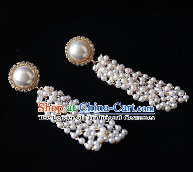 European Western Bride Vintage Accessories Pearls Eardrop Renaissance Crystal Earrings for Women