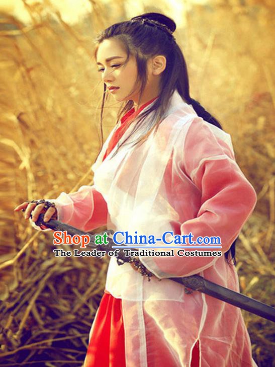 China Ancient Swordswoman Embroidered Costume A Chinese Odyssey Faery Dress for Women