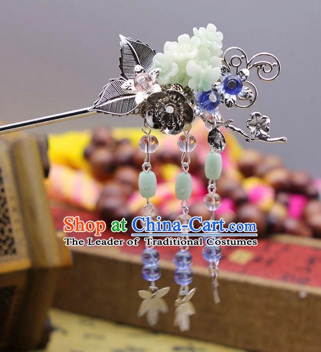 Handmade Chinese Ancient Princess Hair Accessories Tassel Step Shake Hairpins for Women