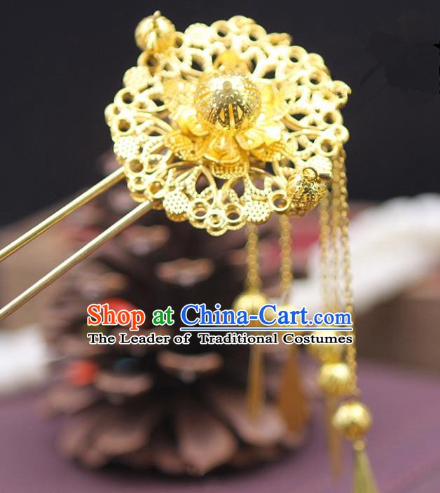 Handmade Chinese Ancient Palace Lady Hair Accessories Hanfu Tassel Hair Clip Hairpins for Women