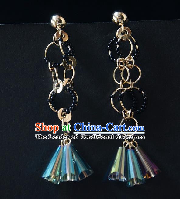 European Western Bride Vintage Colorful Tassel Earbob Accessories Renaissance Earrings for Women