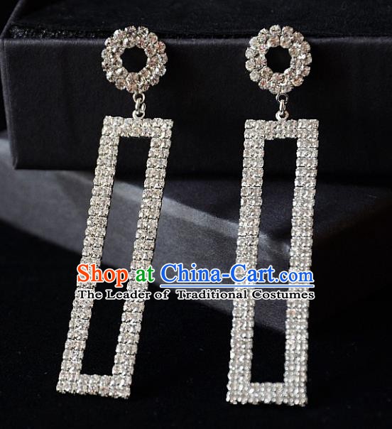 European Western Bride Vintage Accessories Renaissance Crystal Earrings for Women