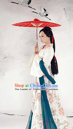 China Ancient Han Dynasty Palace Princess Embroidered Hanfu Costume for Women