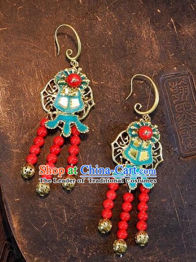 Asian Chinese Traditional Handmade Earrings Jewelry Accessories Palace Lady Eardrop for Women