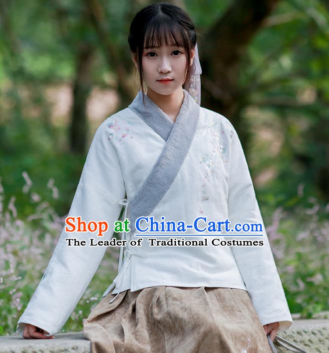 Traditional Chinese National Costume Embroidered Hanfu Blouse Tang Suit Coats for Women