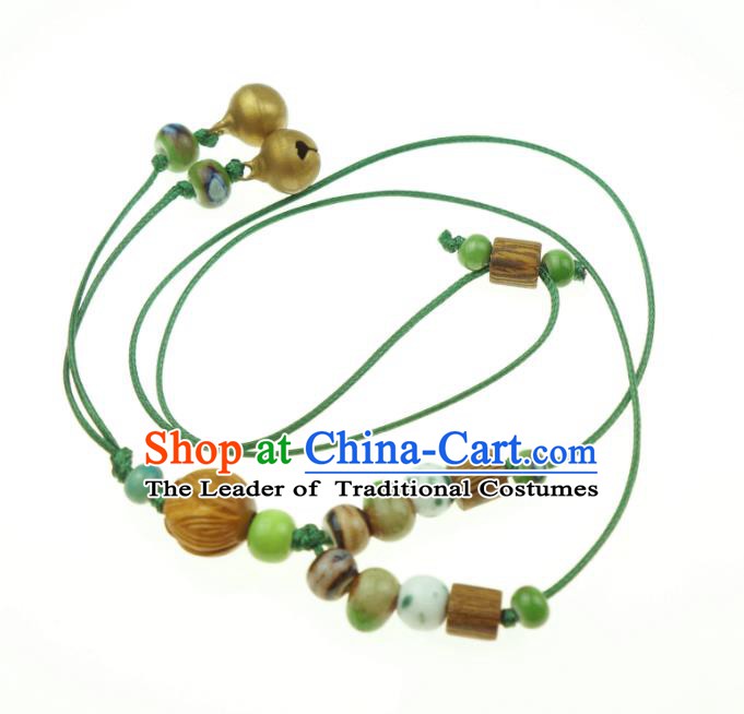 Traditional Chinese Pendant Accessories Bells Green Necklace for Women