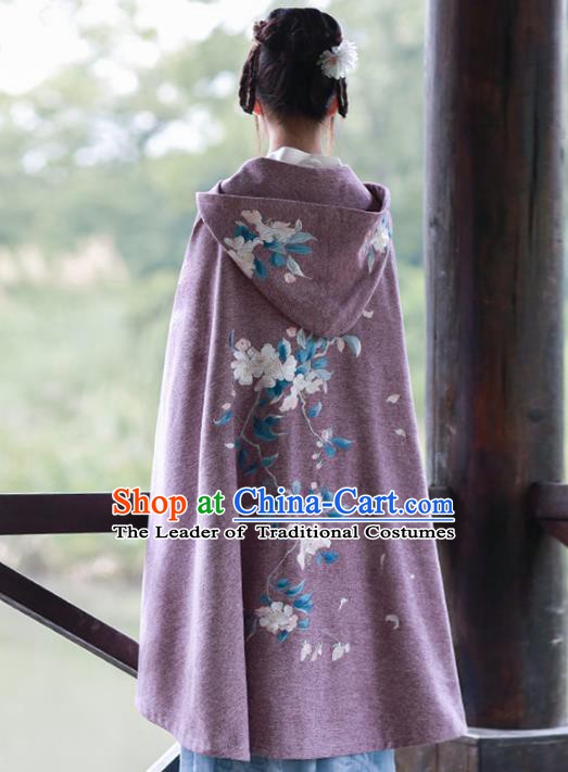 Traditional Chinese Ancient Ming Dynasty Princess Costume Embroidered Hanfu Cloak for Women