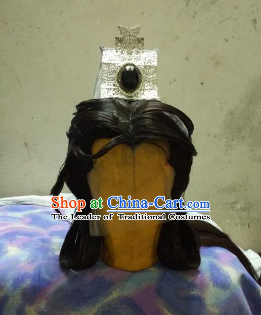 Traditional China Ancient Cosplay Nobility Childe Hair Accessories Wig and Hairdo Crown for Women