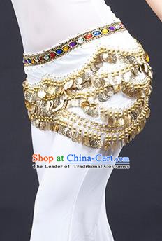 Traditional Asian Indian Belly Dance Waist Accessories White Waistband India National Dance Belts for Women