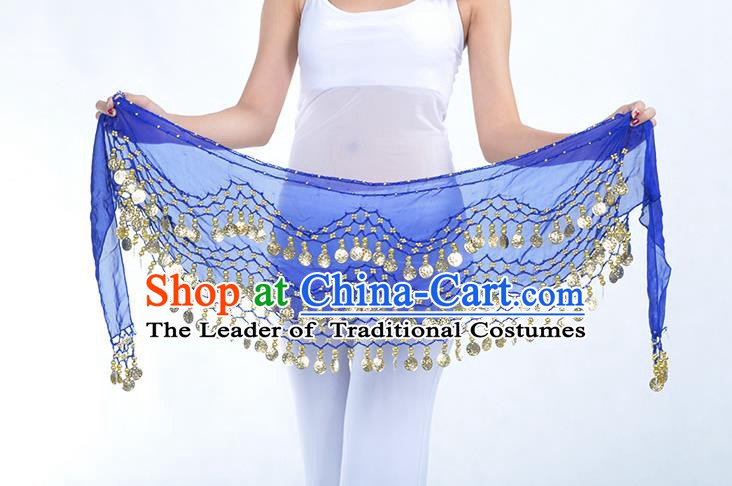 Asian Indian Belly Dance Royalblue Silk Waistband Accessories India Raks Sharki Belts for Women