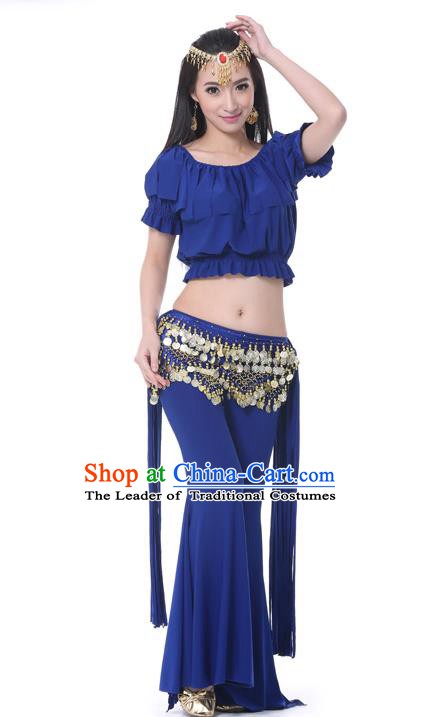 Indian Belly Dance Navy Uniform India Raks Sharki Dress Oriental Dance Rosy Clothing for Women