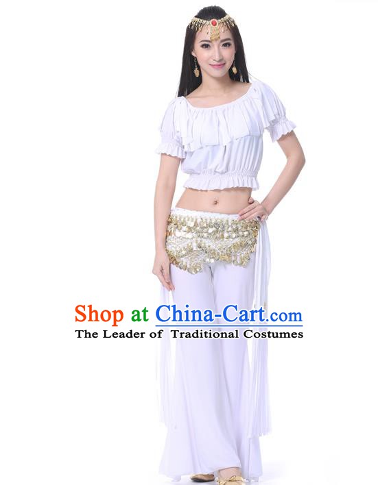 Indian Belly Dance White Uniform India Raks Sharki Dress Oriental Dance Rosy Clothing for Women