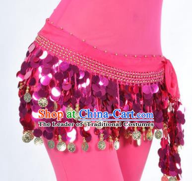 Indian Traditional Belly Dance Rosy Tassel Belts Waistband India Raks Sharki Waist Accessories for Women